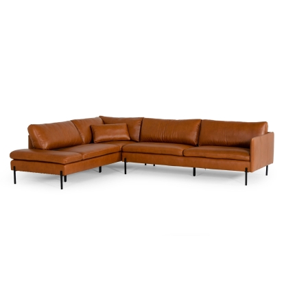 LA Furniture Sherry Modern Cognac Leather Left Facing Sectional Sofa VGKKKF.1061Z-CGN-LAF-SECT Contemporary Style by Vig Furnitrue Number 77457 Catch Home Goods