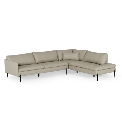 LA Furniture Sherry Modern Grey Leather Right Facing Sectional Sofa VGKKKF.1061Z-GRY-RAF-SECT Contemporary Style by Vig Furnitrue Number 77458 Catch Home Goods