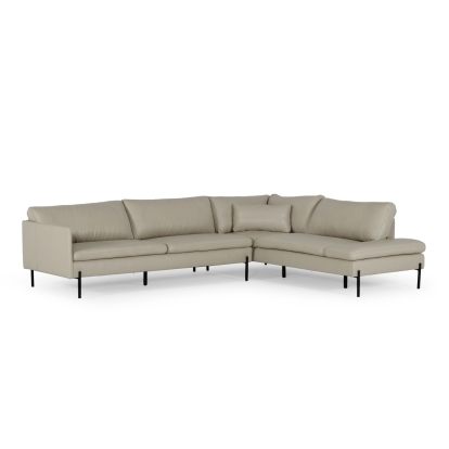 LA Furniture Sherry Modern Grey Leather Right Facing Sectional Sofa VGKKKF.1061Z-GRY-RAF-SECT Contemporary Style by Vig Furnitrue Number 77458 Catch Home Goods
