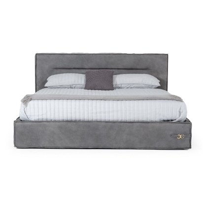 LA Furniture Hollywood Italian Contemporary Grey Leather Bed VGDDHOLLYWOOD-EK Contemporary Style by Vig Furnitrue Number 77473A|80217A Catch Home Goods