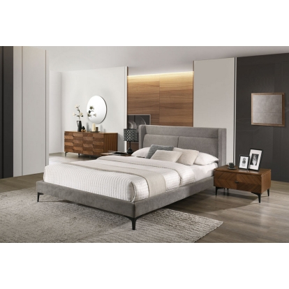 LA Furniture Paula California King Mid-Century Grey Upholstered Bed VGMABR-103-CK Contemporary Style by Vig Furnitrue Number 77563 Catch Home Goods
