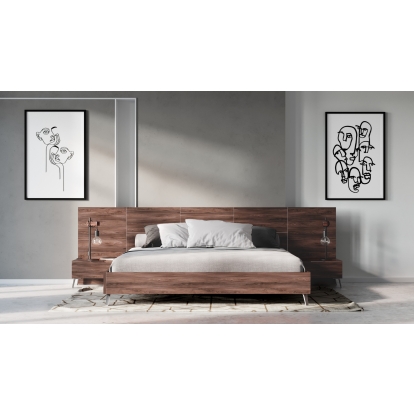 LA Furniture Brooklyn Italian Modern Walnut 4-Piece Bedroom Set VGACBROOKLYN-4PC-SET Contemporary Style by Vig Furnitrue Number 85604|85605 Catch Home Goods