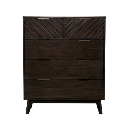 LA Furniture Daisy Mid-Century Dark Acacia Chest VGWDKYOTO-CHEST Contemporary Style by Vig Furnitrue Number 77664 Catch Home Goods