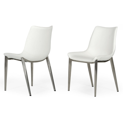LA Furniture Frasier Modern White Eco-Leather Dining Chair (Set of 2) VGHR3505-WHT Contemporary Style by Vig Furnitrue Number 77702Z Catch Home Goods