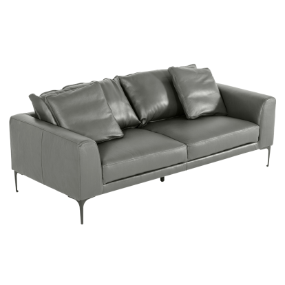 LA Furniture Jacoba Modern Dark Grey Leather Sofa VGKKKF2620-DKGRY-S-3 Contemporary Style by Vig Furnitrue Number 77730 Catch Home Goods