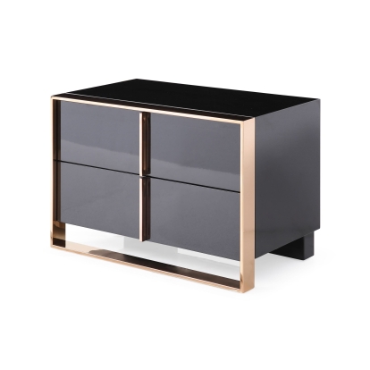 LA Furniture Cartier Modern Black & Rosegold Nightstand VGVC-A002-N Contemporary Style by Vig Furnitrue Number 77747 Catch Home Goods