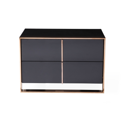 LA Furniture Cartier Modern Black & Rosegold Nightstand VGVC-A002-N Contemporary Style by Vig Furnitrue Number 77747 Catch Home Goods