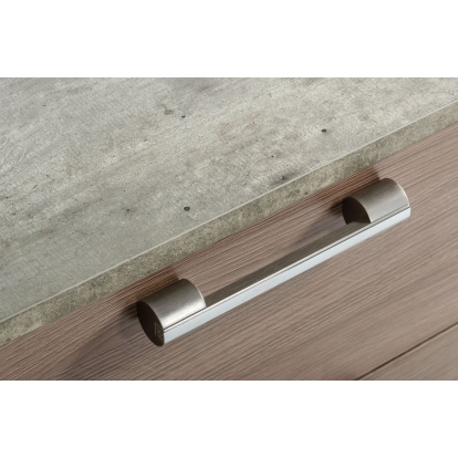 LA Furniture Boston Modern Brown Oak & Brushed Stainless Steel Dresser VGANBOSTON-DRS Contemporary Style by Vig Furnitrue Number 77849 Catch Home Goods