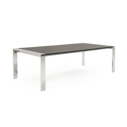 LA Furniture Fauna Modern Elm Grey & Stainless Steel Chrome Dining Table VGBBBN-2T-GREY-DT Contemporary Style by Vig Furnitrue Number 77965 Catch Home Goods