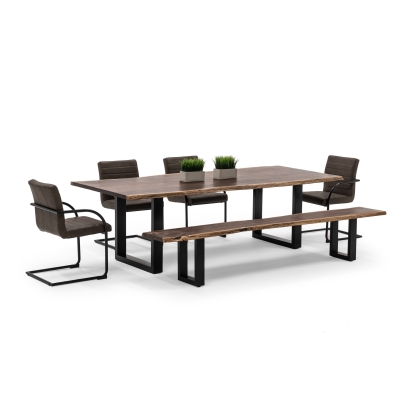 LA Furniture Taylor X-Large 102" Modern Live Edge Wood Dining Table VGEDPRO226005-BRN-DT Contemporary Style by Vig Furnitrue Number 78035|78035A Catch Home Goods