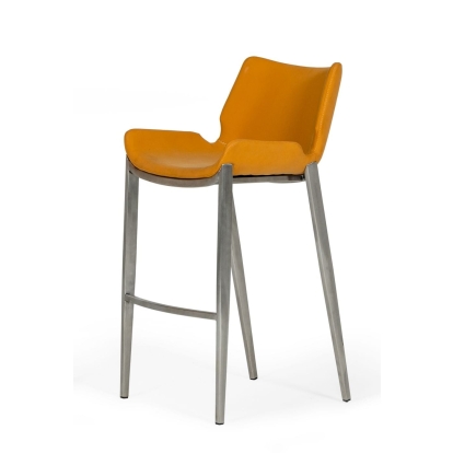 LA Furniture Dave Modern Orange Leatherette Bar Stool (Set of 2) VGHR5368/B-ORG-BS Contemporary Style by Vig Furnitrue Number 78103Z Catch Home Goods
