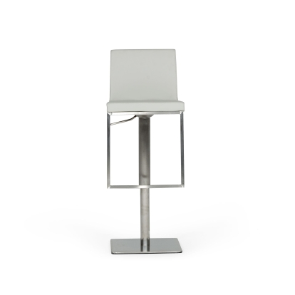 LA Furniture Folsum Modern Light Grey & Brushed Stainless Steel Bar Stool VGHR5040GB-1-LTGRY-BS Contemporary Style by Vig Furnitrue Number 78107 Catch Home Goods