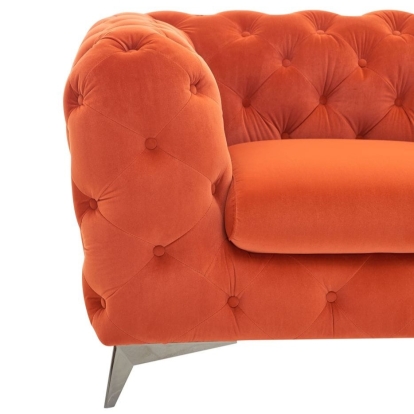 LA Furniture Delilah Modern Orange Fabric Loveseat VGCA1546-ORG-A-L Contemporary Style by Vig Furnitrue Number 78163 Catch Home Goods