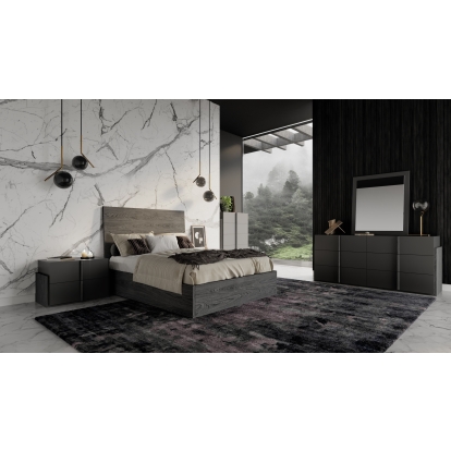 LA Furniture Eastern King Lucia Italian Modern Matte Grey + Elm Grey 4-Piece Bedroom Set VGACLUCIA-4PC-SET-EK Contemporary Style by Vig Furnitrue Number 85596 Catch Home Goods