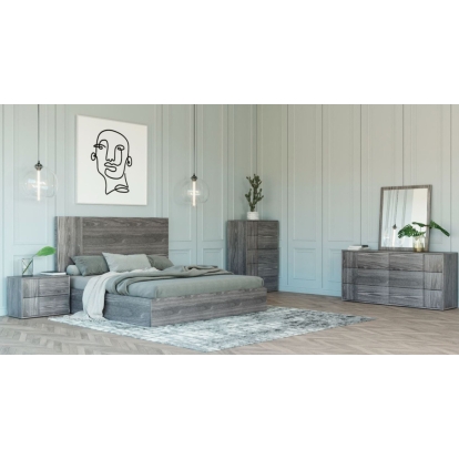 LA Furniture Eastern King Asus Modern Italian Grey Elm 4-Piece Bedroom Set VGACASUS-GRY-4PC-SET-EK Contemporary Style by Vig Furnitrue Number 85620 Catch Home Goods