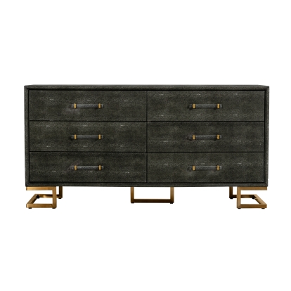 LA Furniture Howard Modern Shagreen Grey Leatherette & Gold Dresser VGGMCHD-1528-6-DRS Contemporary Style by Vig Furnitrue Number 78297 Catch Home Goods