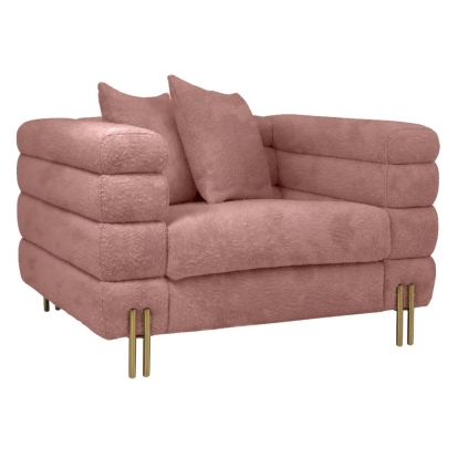 LA Furniture Branson Pink Velvet Accent Chair VGMFMF-1251-1S-CH Contemporary Style by Vig Furnitrue Number 78486 Catch Home Goods
