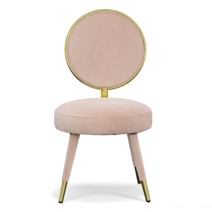 LA Furniture Haswell Glam Pink Velvet Accent Chair (Set of Two) VGMFMC-479-PK-CH Contemporary Style by Vig Furnitrue Number 78502Z Catch Home Goods