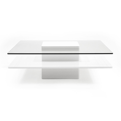 LA Furniture Clarion Modern White & Clear Glass Coffee Table VGBBLE638E-WHT Contemporary Style by Vig Furnitrue Number 78519 Catch Home Goods