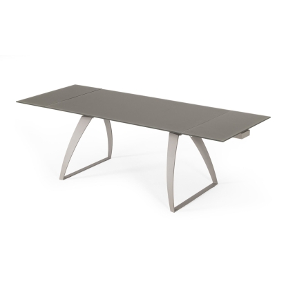 LA Furniture Pittson Modern Extendable Grey Glass Dining Table VGYFDT8852F-GRY-DT Contemporary Style by Vig Furnitrue Number 78624 Catch Home Goods