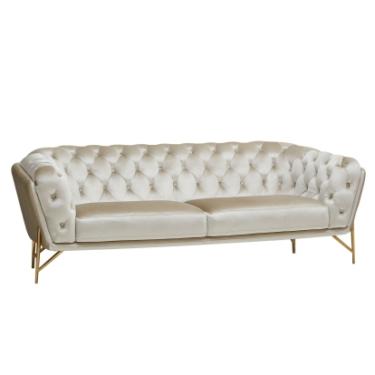 LA Furniture Stella Transitional Beige Velvet Sofa VGCA2020-BEIGE-S Contemporary Style by Vig Furnitrue Number 78654 Catch Home Goods