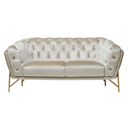 LA Furniture Stella Transitional Beige Velvet Loveseat VGCA2020-BEIGE-L Contemporary Style by Vig Furnitrue Number 78655 Catch Home Goods