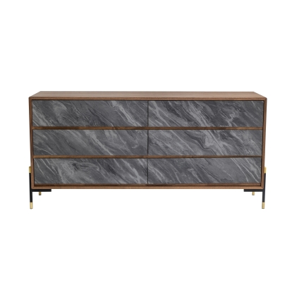 LA Furniture Metcalf Mid-Century Walnut & Grey Dresser VGMAQT-S831-BR-120-WAL-DRS Contemporary Style by Vig Furnitrue Number 78676 Catch Home Goods