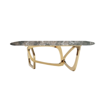 LA Furniture Colton Modern Brown & Gold Dining Table VGZAT112-BRN-DT Contemporary Style by Vig Furnitrue Number 78771 Catch Home Goods