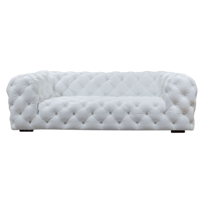 LA Furniture Dexter Transitional White Full Italian Leather 3-Seat Sofa VGCA114-WHT-S Contemporary Style by Vig Furnitrue Number 78804 Catch Home Goods