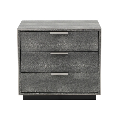 LA Furniture Dynasty Modern Shagreen Three Drawer Nightstand VGVCN2108-3-GRY-NS Contemporary Style by Vig Furnitrue Number 79092 Catch Home Goods