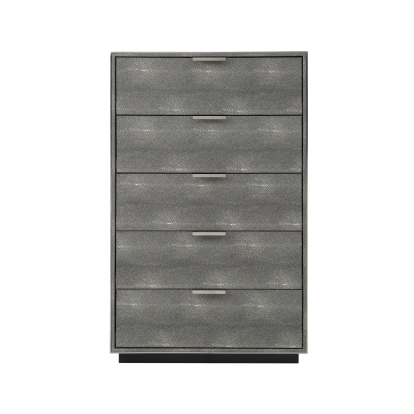 LA Furniture Dynasty Modern Shagreen Chest VGVCJ2108-5H-GRY-CHEST Contemporary Style by Vig Furnitrue Number 79096 Catch Home Goods