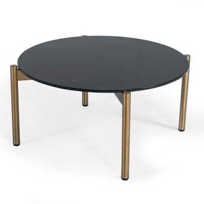LA Furniture Denzel Black Marble + Gold Coffee Table VGGMM-ET-1581-BLK-CT Contemporary Style by Vig Furnitrue Number 79102 Catch Home Goods