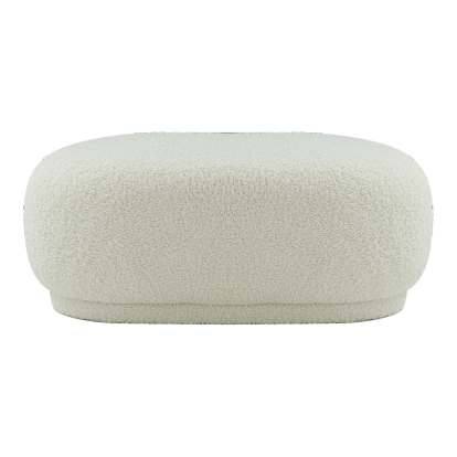 LA Furniture Kael Contemporary White Sherpa Ottoman VGODZW-20100-WHT-OTT Contemporary Style by Vig Furnitrue Number 79159 Catch Home Goods