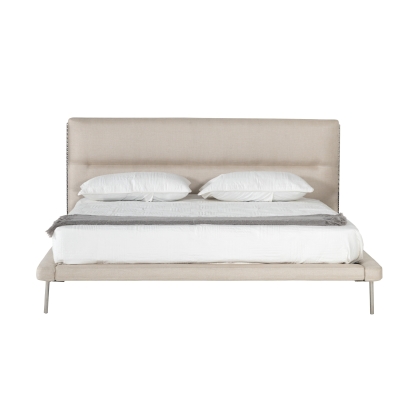 LA Furniture Bergeron Contemporary Cream Woven Fabric Bed VGODZW-20107-WHT-BED Contemporary Style by Vig Furnitrue Number 79160|79161 Catch Home Goods