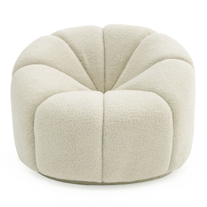 LA Furniture Gadson Contemporary White Sherpa Swivel Chair Accent Chair VGODZW-20094-WHT-CH Contemporary Style by Vig Furnitrue Number 79162 Catch Home Goods