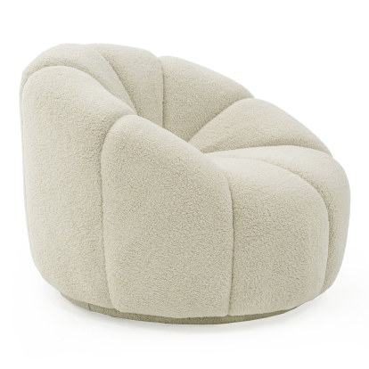 LA Furniture Gadson Contemporary White Sherpa Swivel Chair Accent Chair VGODZW-20094-WHT-CH Contemporary Style by Vig Furnitrue Number 79162 Catch Home Goods