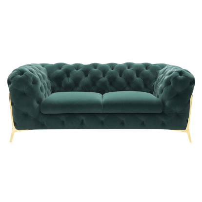 LA Furniture Quincey Transitional Emerald Green Velvet Loveseat VGKNK8520-GRN-L Contemporary Style by Vig Furnitrue Number 79202 Catch Home Goods