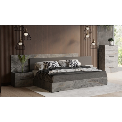 LA Furniture Ferrara Modern Volcano Oxide Grey Bed with Nightstands VGACFERRARA-BED-2NS-SET Contemporary Style by Vig Furnitrue Number 79297|79298|79299 Catch Home Goods