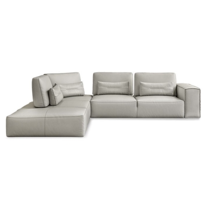LA Furniture Hollywood Italian Light Grey Leather LAF Chaise Sectional Sofa VGCC-HOLLYWOOD-GREY-LAF-SECT Contemporary Style by Vig Furnitrue Number 79428 Catch Home Goods