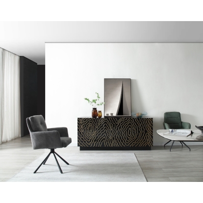 LA Furniture Jonah- Modern Black and Gold Buffet VGVC-G2199-BLK Contemporary Style by Vig Furnitrue Number 79574 Catch Home Goods