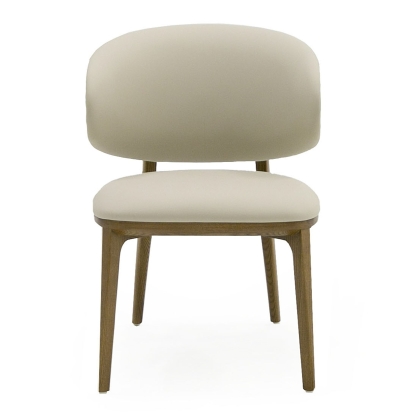 LA Furniture Chance Contemporary Cream and Brown Leatherette Walnut Dining Chair VGCS-CH21045-DC Contemporary Style by Vig Furnitrue Number 79640 Catch Home Goods