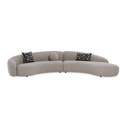 LA Furniture Allis Glam Grey and Black Fabric Curved Sectional Sofa VGOD-ZW-21032-GRY-SECT Contemporary Style by Vig Furnitrue Number 79682 Catch Home Goods