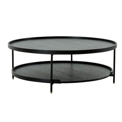 LA Furniture Mitchell Black Iron Round Coffee Table VGOD-LZ-267C-BLK Contemporary Style by Vig Furnitrue Number 79687 Catch Home Goods
