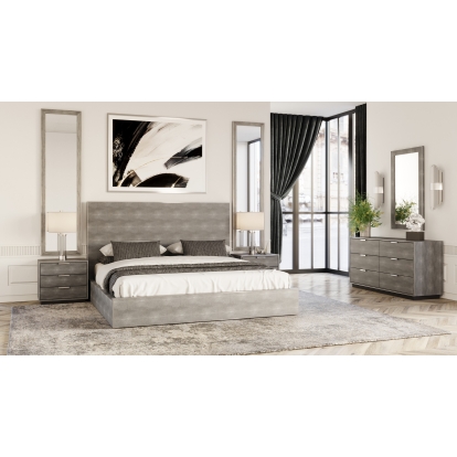 LA Furniture Dynasty Eastern King Modern Shagreen Bedroom Set 3 Drawer VGVCBD2108-XGRY-BED-SET-3 Contemporary Style by Vig Furnitrue Number 79701 Catch Home Goods