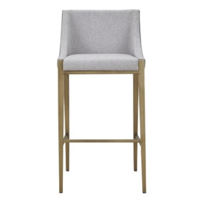 LA Furniture Fairview Contemporary Grey + Brass Bar Stool VGGA-6947CH-B-GRY-BS Contemporary Style by Vig Furnitrue Number 79755 Catch Home Goods