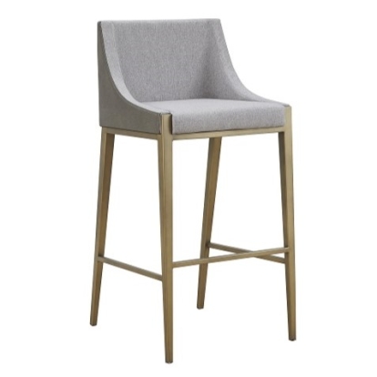LA Furniture Fairview Contemporary Grey + Brass Bar Stool VGGA-6947CH-B-GRY-BS Contemporary Style by Vig Furnitrue Number 79755 Catch Home Goods