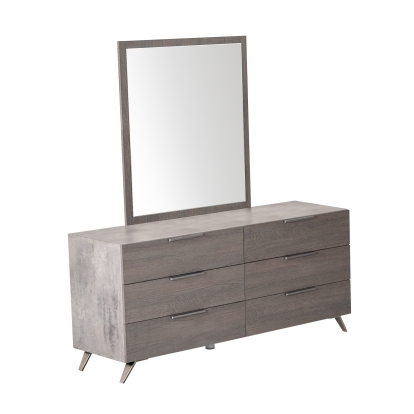 LA Furniture Bronx Italian Modern Faux Concrete & Grey Dresser & Mirror Set VGACBRONX-DRSR-MIR-SET Contemporary Style by Vig Furnitrue Number 79769 Catch Home Goods