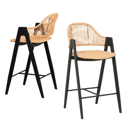 LA Furniture Gayle Modern Rattan Counter Stool Set of 2 VGFH-0139710-RB-BS Contemporary Style by Vig Furnitrue Number 79824Z Catch Home Goods