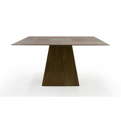LA Furniture Cora- Modern Walnut and Black Tempered Glass Dining Table VGBB-MI1412-WAL-DT Contemporary Style by Vig Furnitrue Number 79839 Catch Home Goods
