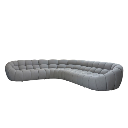 LA Furniture Yolonda Modern Light Grey Curved Sectional Sofa VGEV-2126B-LGRY-SECT Contemporary Style by Vig Furnitrue Number 79938 Catch Home Goods